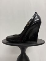 Ralph Lauren Pumps Keilabsatz Lackleder Schwarz Gr. 38.5