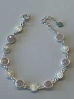 Armband aus Sterling Silber & facettiertem Rosenquarz