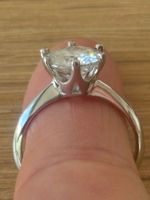 💚Luxus Elegante Gr.19/9 Ring Zirkonia Solitär  Farbe Silber