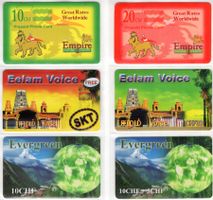 Empire / Eelam Voice / Evergreen - 6 Prepaid Telefonkarten