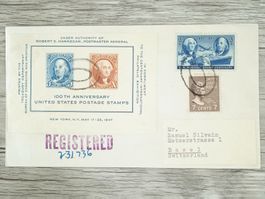 TR105 Enveloppe + Timbre USA 1947