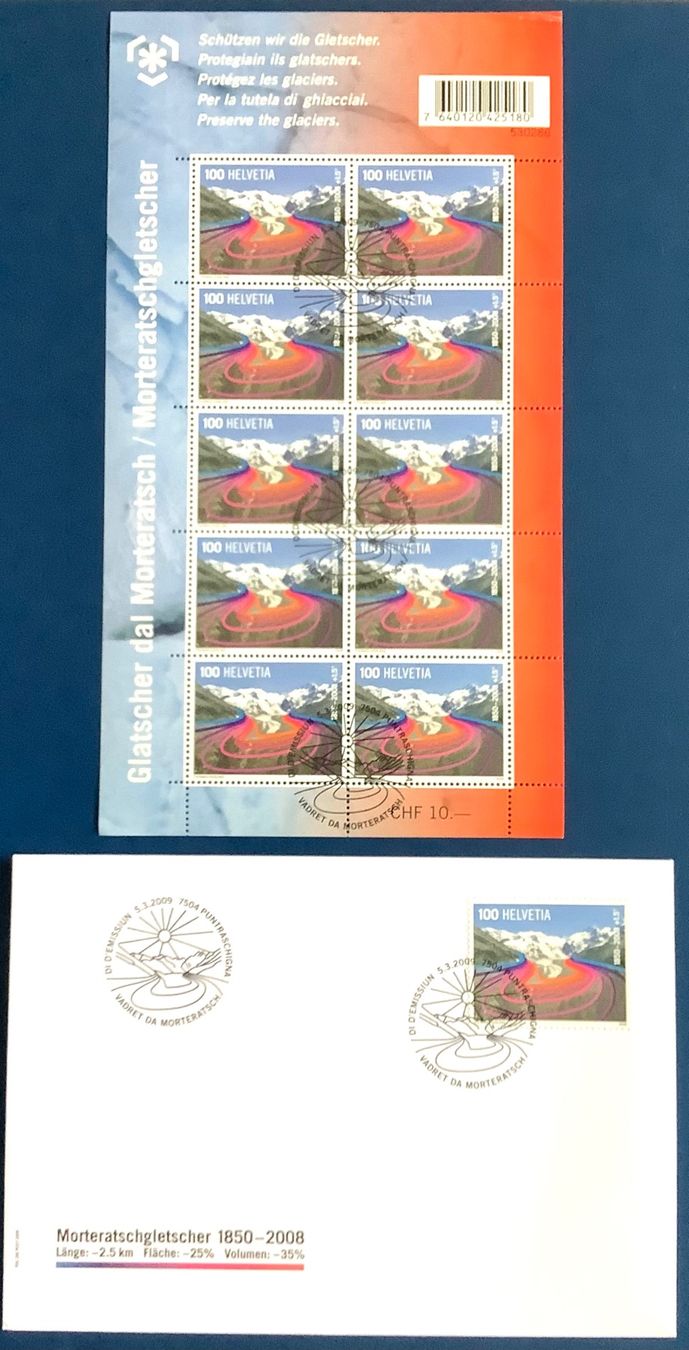 Tutti i francobolli: 2008 / FDC + Kleinbogen Schützen wir die Gletscher – Nuovo (secondo la descrizione) da Liestal venduto da Skunk02