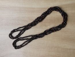 2 Steinketten dunkelbraun Kette Halskette