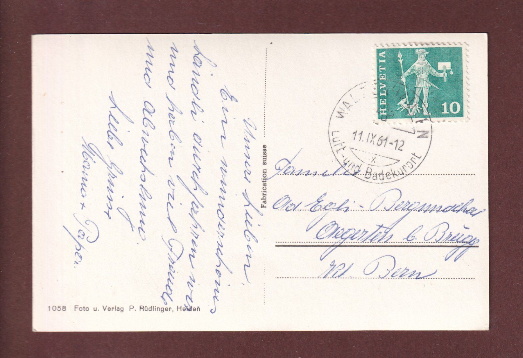 Cartoline postali: HEIDEN - Teilansicht - 1961 – Usato da Pully venduto da nicecards 1