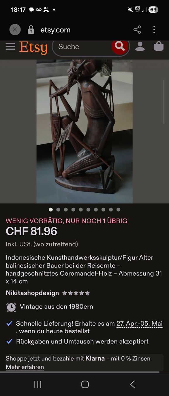Statuette: Holzfigur – Usato da meisterschwanden venduto da ursm03