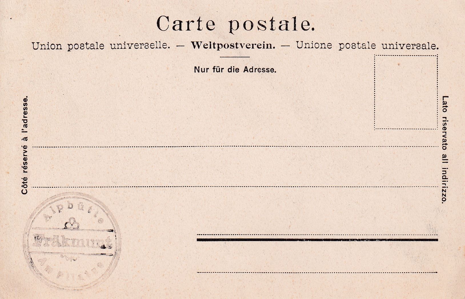 Cartoline postali: Alp Fräkmünd    OW           ca. 1900 – Usato da Brig venduto da Valcards54 1