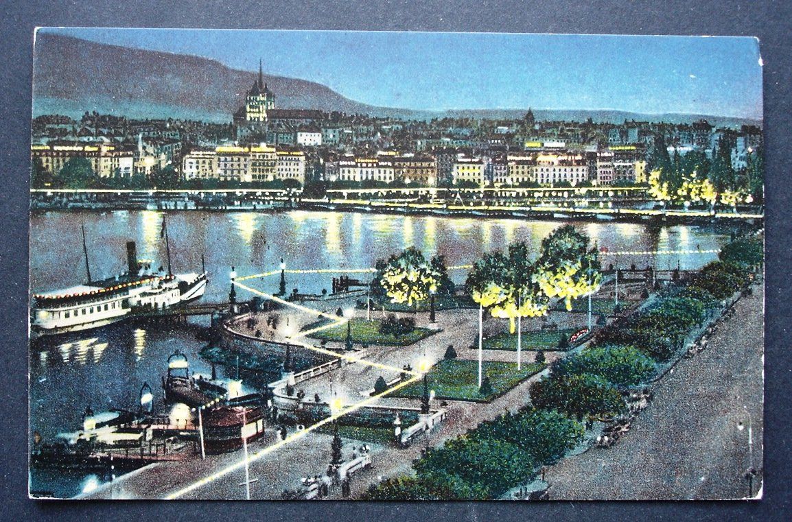 Cartes postales: GENÈVE la Rade illuminée - Dampfschiff – Neuf (Voir description) à Jona par philajona