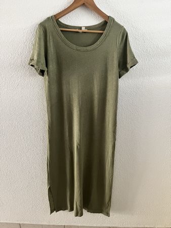 Neues Leinen Baumwolle Kleid