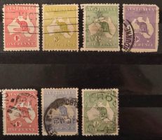 Australien Känguru Landkarte 1913-1935 7 Werte gest. o