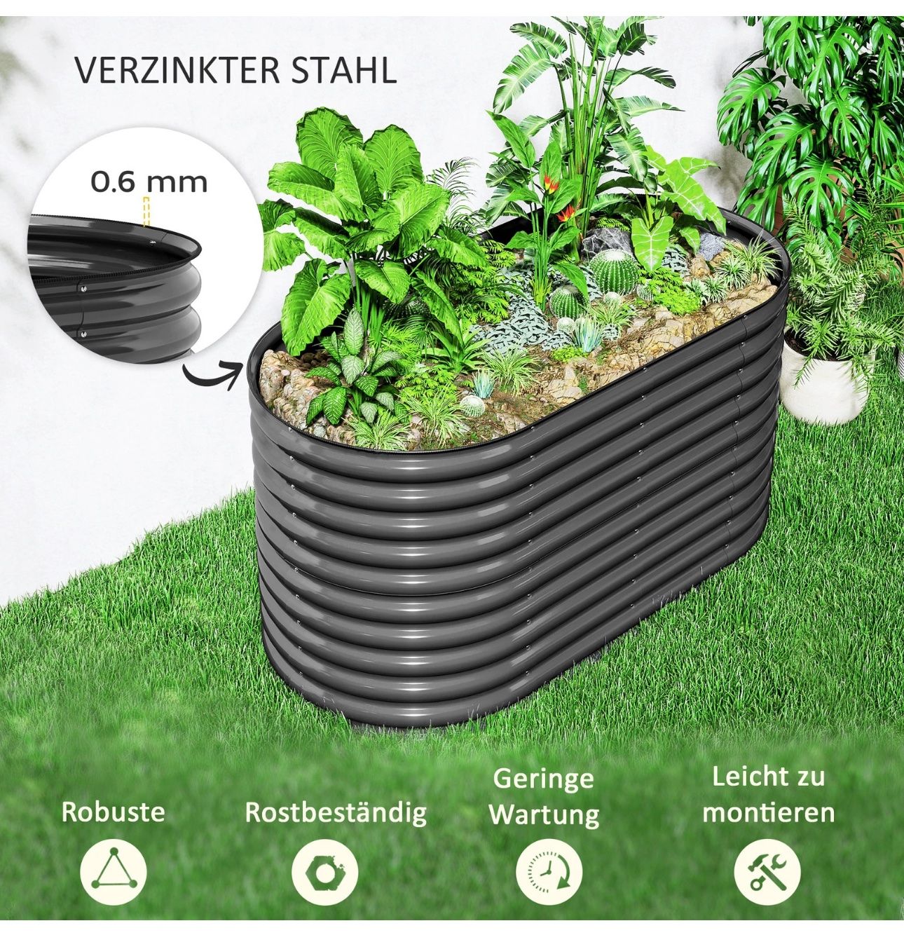 Blumentöpfe: Hochbeet aus Stahl, Pflanzbeet Frühbeet Gartenbeet – Neu und originalverpackt aus Amriswil von JaJa-Express 4