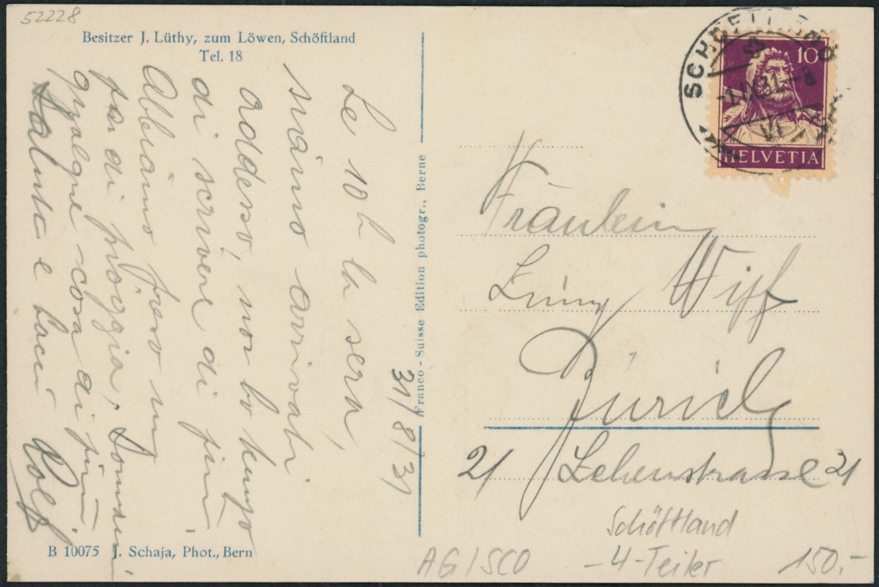 Cartoline postali: AG Schöftland – Usato da Schindellegi venduto da Jonathan77 1