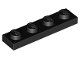Lego Black Plate 1 x 4 12 Stück