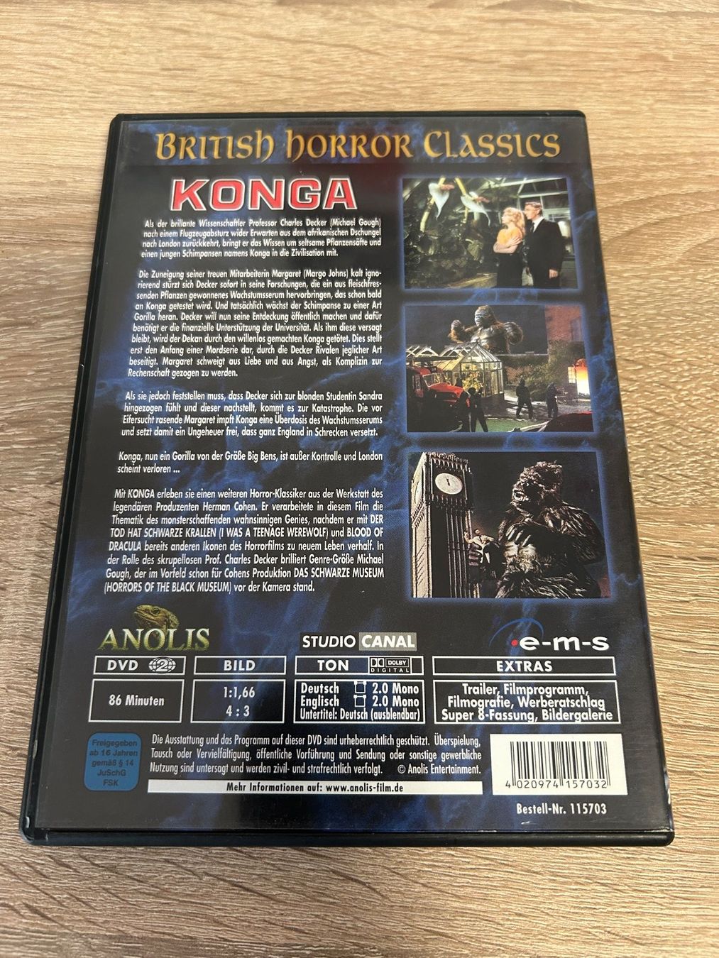 Tutti i DVDs: British Horror Classics: Konga - DVD deutsch uncut – Usato da Gasel venduto da doctor_doak 1