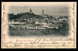 AK Uster, Ortsansicht mit Schloss und Kirche