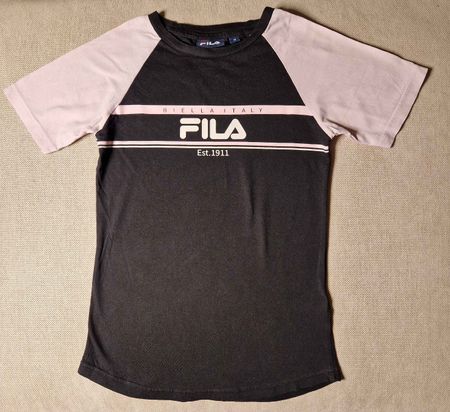 Cooles Fila T-Shirt, Grösse 10, Schwarz/Rosa, Top Zustand!