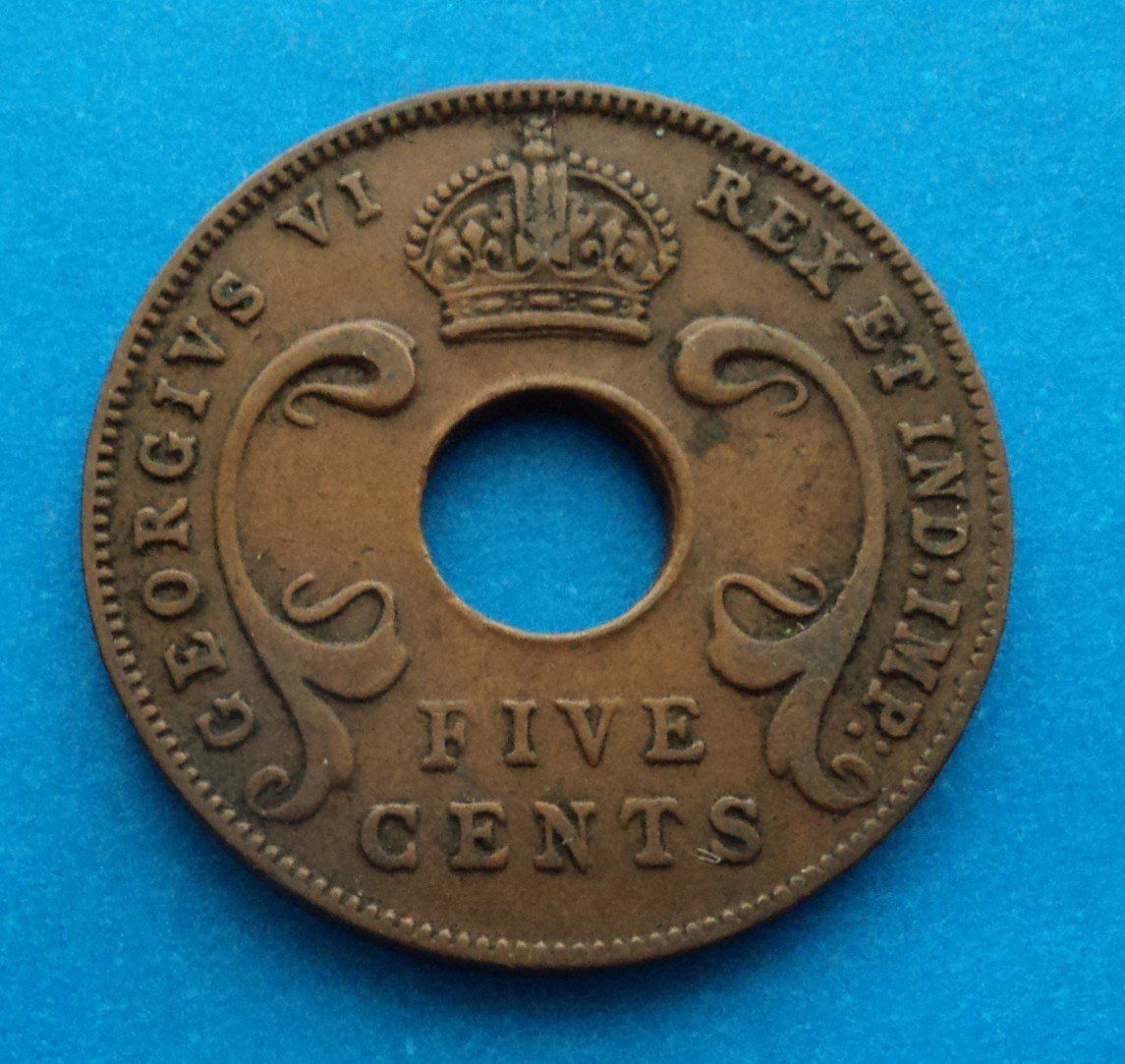 Alle Münzen: Britisch-Ostafrika: 5 Cents 1941, SS – Gebraucht aus Basel von maripas17 1