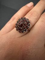 Antiker Silber Ring mit Böhmische Granaten 835