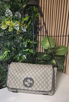 Umhaengetasche Gucci monogramm braun guter Zustand