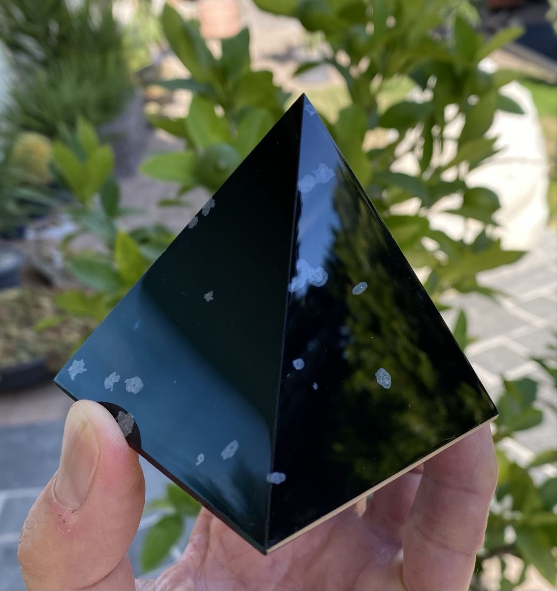 Minerali & Pietre curative: Sehr schöne Schneeflockenobsidian Pyramide  – Usato da Selzach venduto da 321compac 4