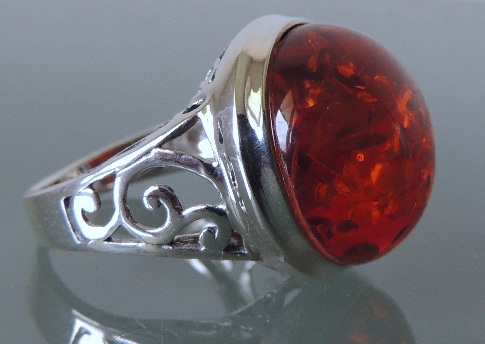 Ringe: Silber 925 Bernstein Fingerring Gr. 58 – Neu und originalverpackt aus Waldenburg von schaller707
