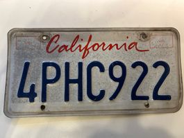 ORIGINAL USA Nummernschild, California 4PHC922