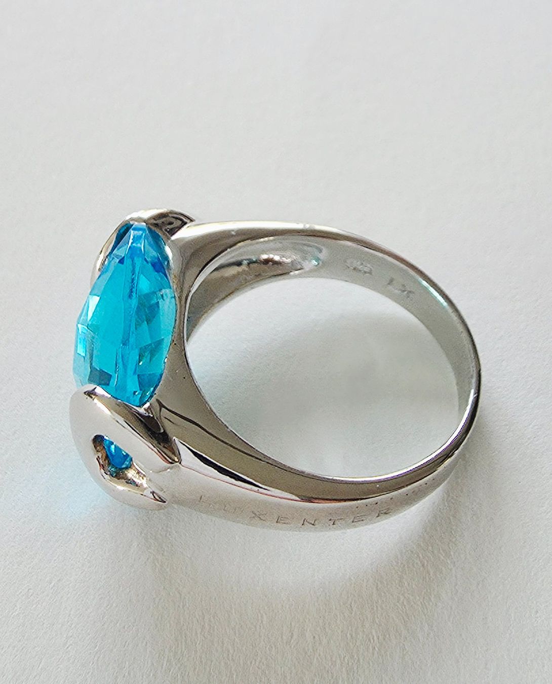 Anelli: Modernem Silberring 925 mit grossem blauem Topas - Neu – Nuovo e nell'imballaggio originale da Uetikon am See venduto da Coralreef 4