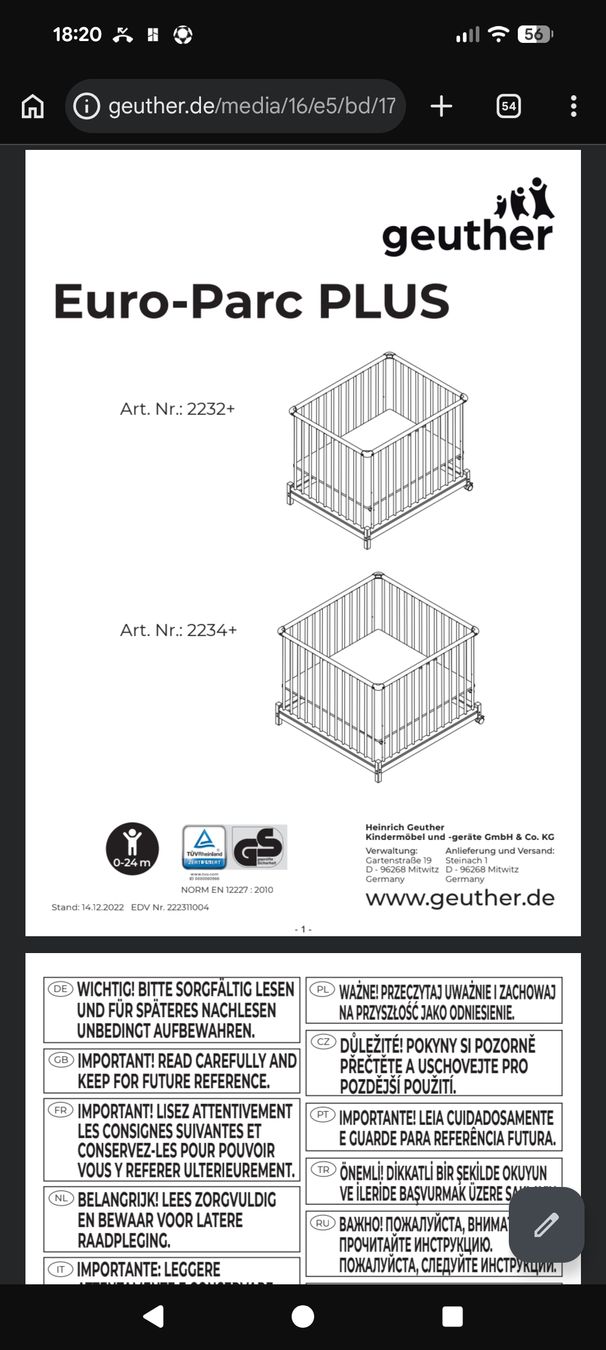 Geuther Box & Barriere di sicurezza: Geuther 2234 in gutem Zustand – Usato da Zürich venduto da Ray81 1