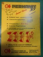 Oldtimer Sammler PVC Plakat / Tafel OTT Permanit Acker Pflug
