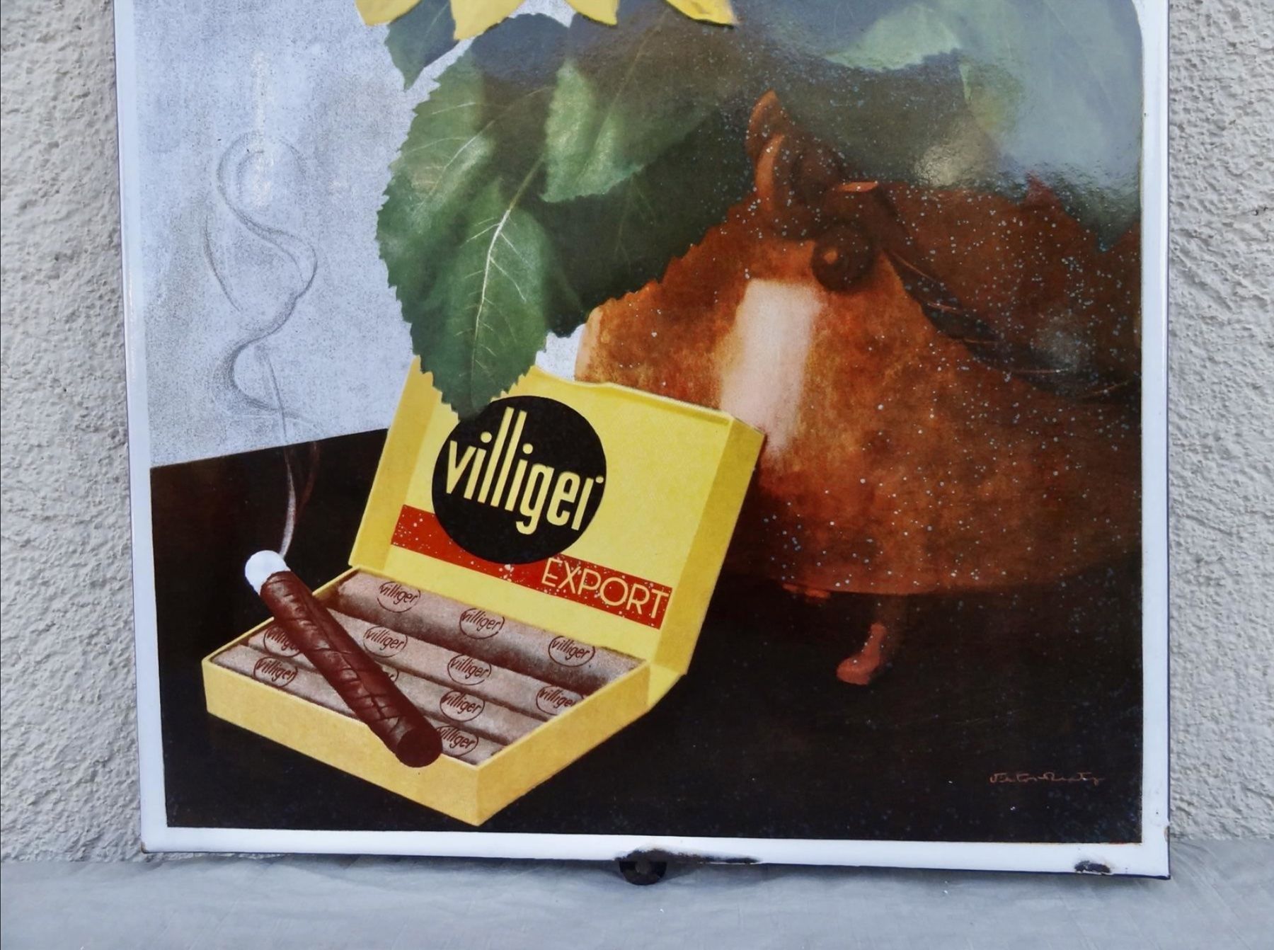 Insegne: VILLIGER EXPORT REKLAME EMAILSCHILD – Usato da Kerzers venduto da djstarsky73 4