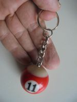 porte-clé / Schlüsselanhänger "boule de billard/Billardkugel