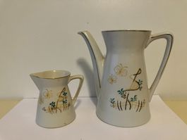 Porzellan Kaffeeset mit Milchkännchen, GOLD ROYAL