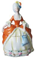 Porzellanfigur Deckeldose Madame Pompadour