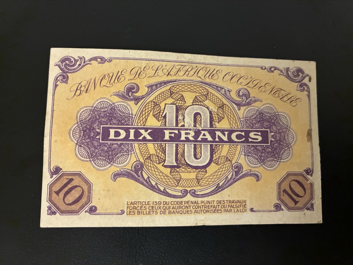 Banconote: 10 Francs 1943 – Usato da Dällikon venduto da Woldbanknoten 2