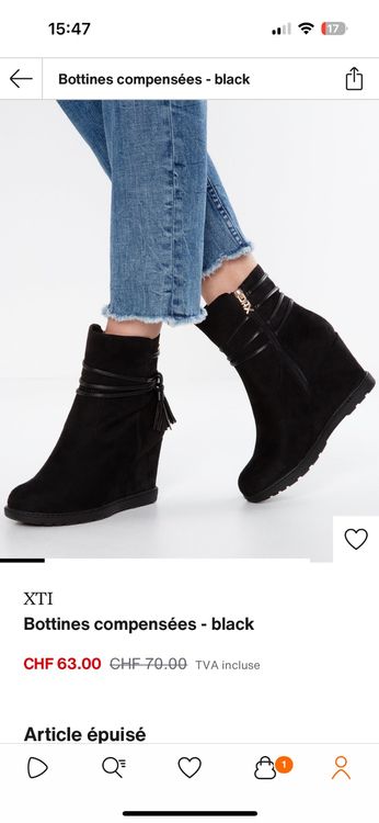 Bottines Femme en simili Noir | 3 Suisses