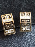 Vintage luxuriöse Gold/Strass Ohrstecker mit Clips