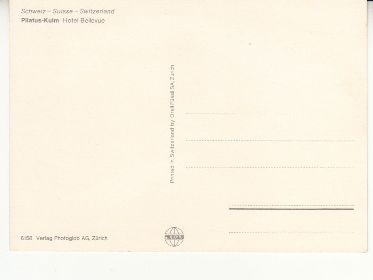 Ansichtskarten: Pilatus Kulm ca. 1970 – Gebraucht aus Bürglen TG von StampGraf 1