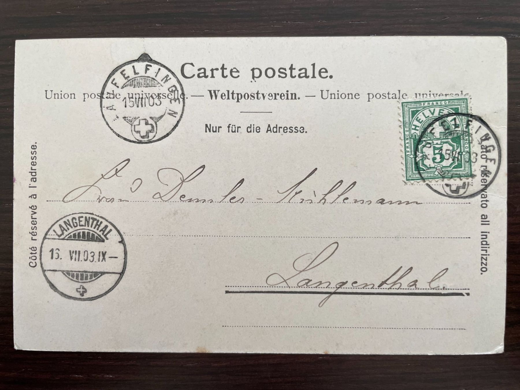 Cartoline postali: EPTINGEN Ortsansicht, 1903 – Usato da Wald ZH venduto da TLILEF 1