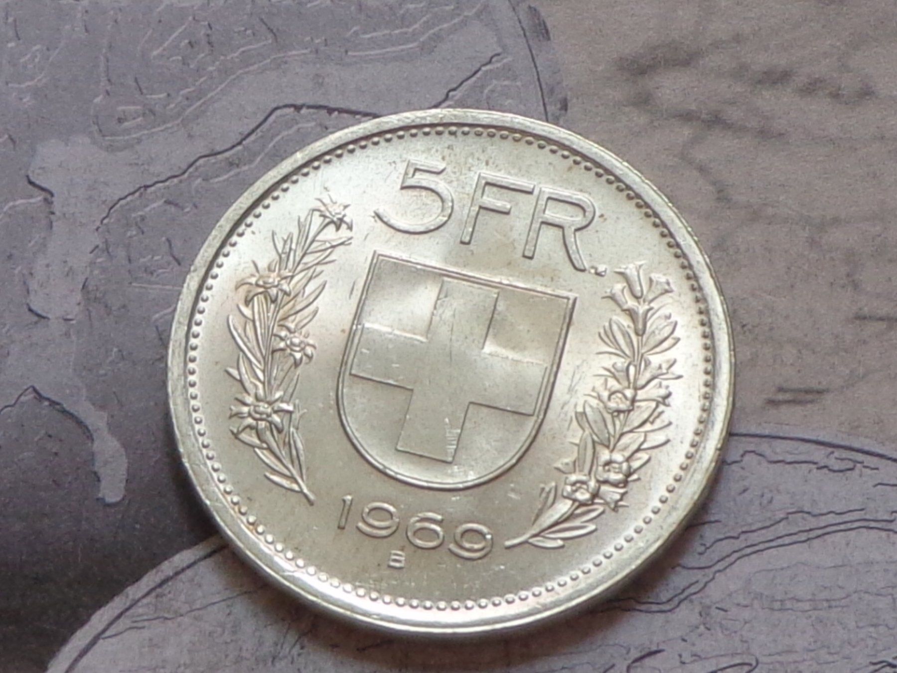 Tutti le monete: 5 Fr. 1969 B - Très belle pièce – Usato da Pully venduto da UCA01