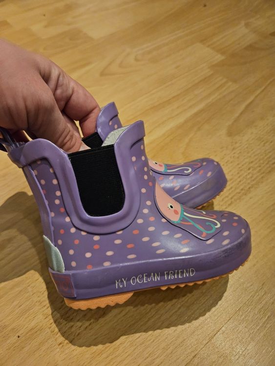 Maximo Kindergummistiefel Feuerwehr-Design – Handbemalt, Wasserdicht, Für Jungen, Navy/rot