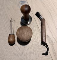 Espresso Set mit Nussbaumholz - Tamper, WDT, Leveler, Pinsel