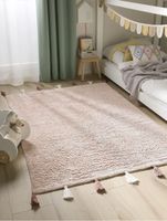 Waschbarer Kinderteppich Malu Rosa