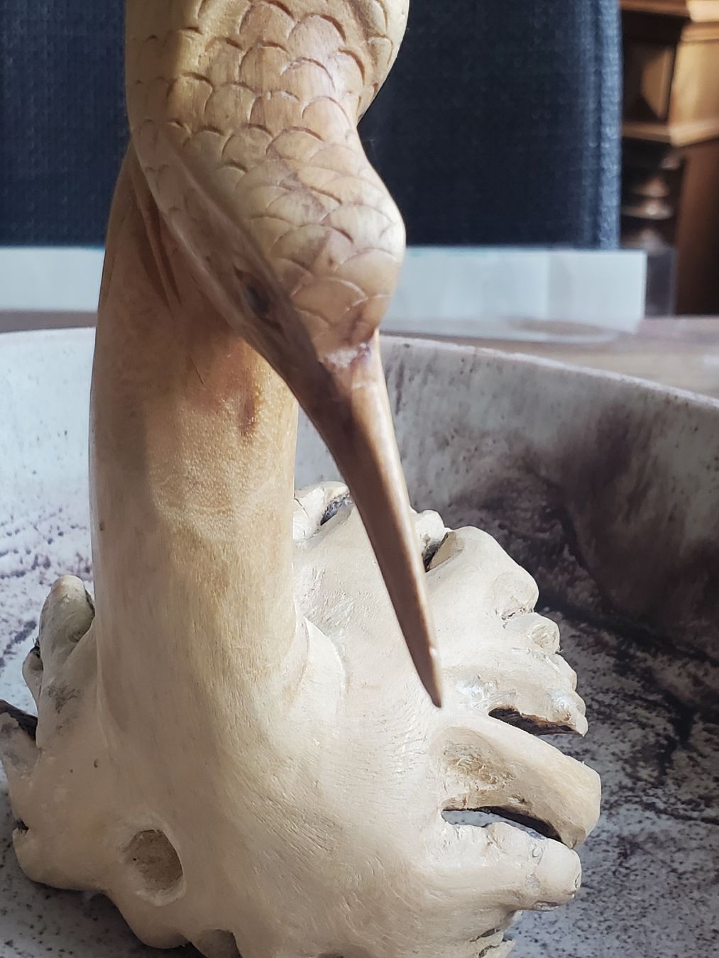 Figuren: Holzfigur Vogel auf Ast handgeschnitzt – Gebraucht aus Frauenfeld von BeneFull 4