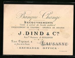 Vertreterkarte Lausanne, Banque-Change, 