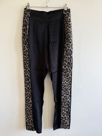 KOOPLES X SPORT Pantalon noir viscose taille 1 léopard