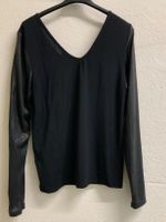 Damen Oberteil schwarz Kunstleder Grösse M