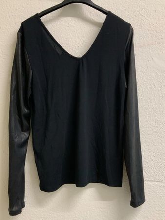 Damen Oberteil schwarz Kunstleder Grösse M