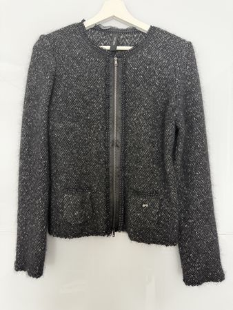 Marc Cain Jacke in schwarz/grau aus Angora und Schnurwolle