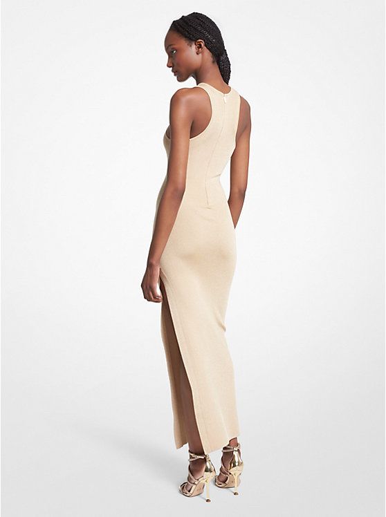 Michael Kors Vestiti: MK Elegantes Strickkleid mit Schlitz, Grösse S, Gold – Nuovo (secondo la descrizione) da Spreitenbach venduto da TheStyleAtelier 1