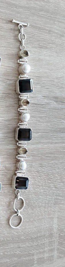 Bracciali & Braccialetti: Armband Silber mit Perlen NEU – Nuovo e nell'imballaggio originale da Killwangen venduto da natszp