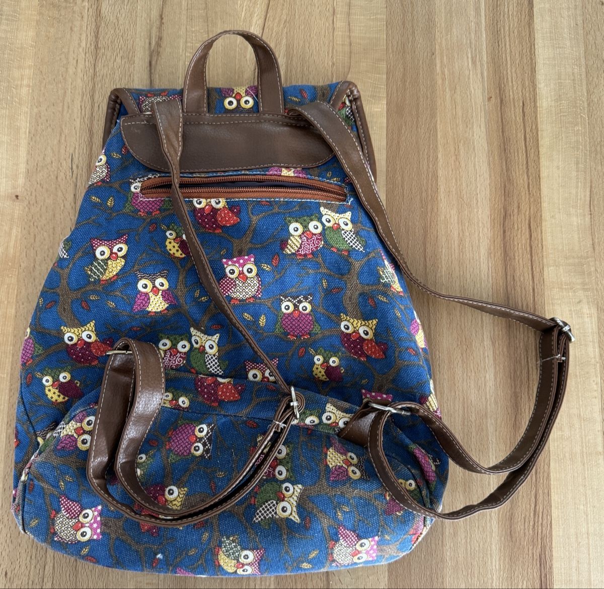 Borse & Zaini: Stoff-Rucksack mit Eulenmotiv – Usato da Lüsslingen venduto da Geronimo66 2